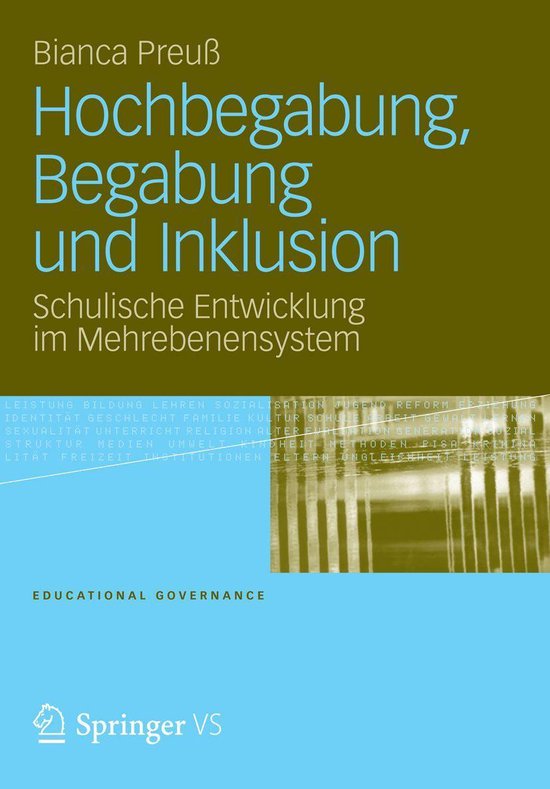 Educational Governance 18 - Hochbegabung, Begabung und Inklu ... - cover