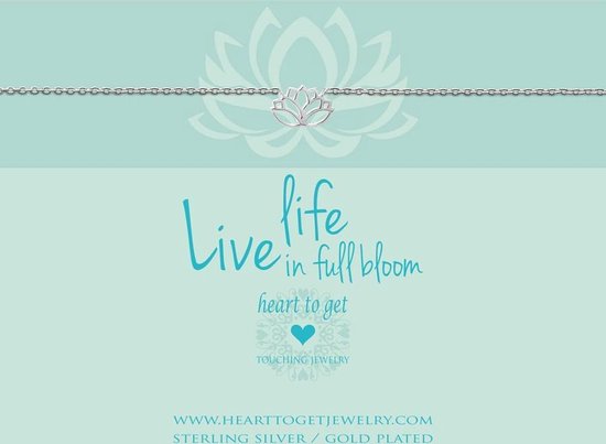 Heart to Get bracelet, silver, lotus, live life in full bloom