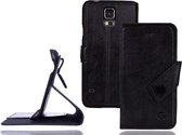 GUARD Lederen booktype hoes voor Samsung Galaxy S5 Mini zwart