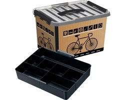 Sunware - Q-line fietsbox met inzet 22L zwart - 40 x 30 x 26 cm