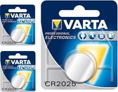 3 Stuks - Varta Professional Electronics CR2025 6025 3V 170mAh knoopcel batterij
