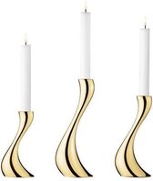 Georg Jensen kandelaarset Cobra verguld 3 stuks