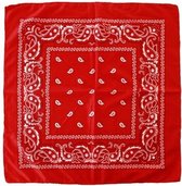 5x Voordelige rode paisley print bandana - Boeren zakdoeken