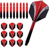 Afbeelding van het spelletje ABC Dart Flights en Darts Shafts Short - Tribal rood - 3 sets