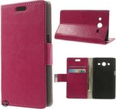 Roze agenda wallet hoesje Samsung Galaxy Core 2
