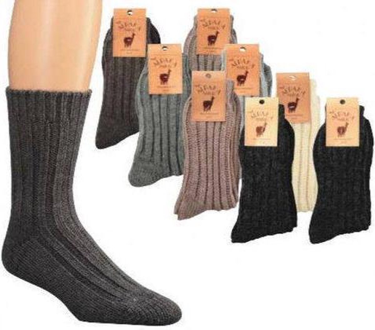 2 paar sokken met alpacawol | bol.com
