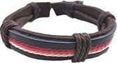 Fako Bijoux® - Armband - Leder - Geknoopt Touw - Rood