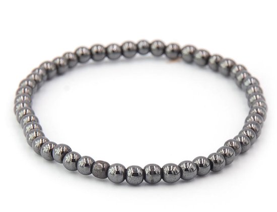 Hematiet armband, 8 mm kralen, 18 cm - Happy Spirit