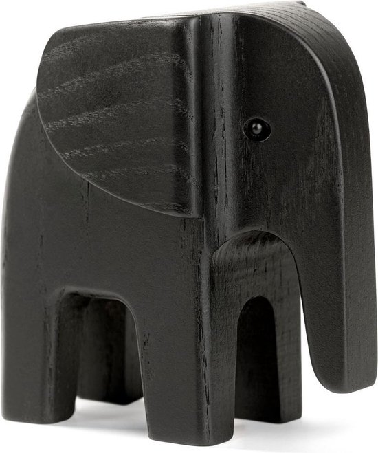 Houten decoratie - olifant zwart groot