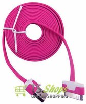 USB datakabel oplader Fuchsia 3 meter voor Apple iPhone 3G 3GS 4G 4S iPod iPad