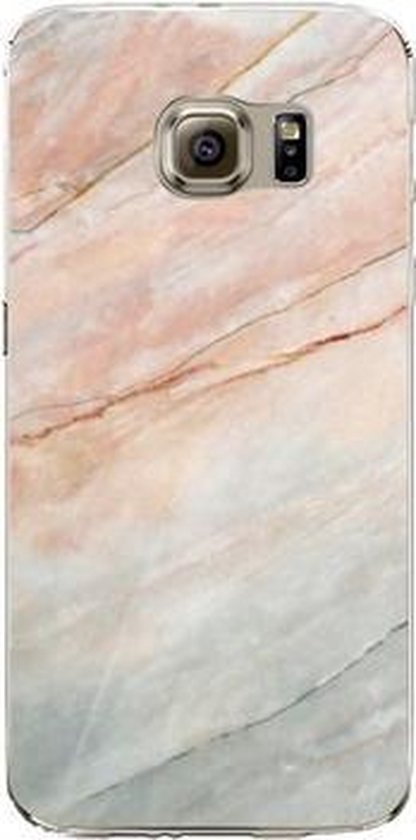 Menda City natuurkundige Consumeren Samsung Galaxy S6 Edge hoesje - Marmer wit/oranje - by Cacious | bol.com