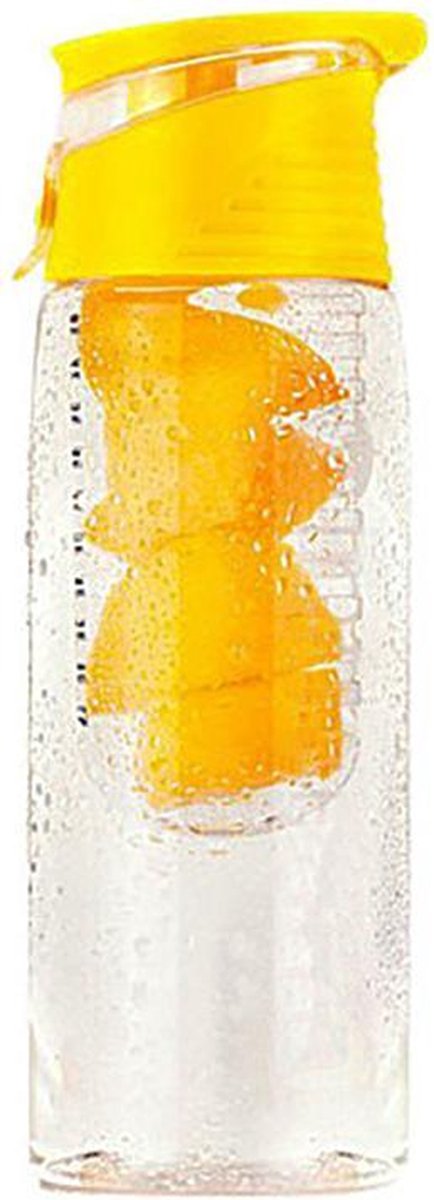 FIGURETTA waterfles met infuser | inhoud 0.7 ltr | BPA-vrij | geel