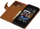 Washed Leer Bookstyle Wallet Case Hoesje - Geschikt voor Huawei Ascend G700 Bruin