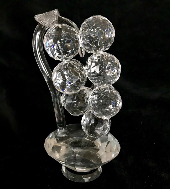 Kristaldruiven op diamanten voet 8x8x16cm Perfect en exquise kristal glas druiven ambachtelijk handgemaakt. kristal glas