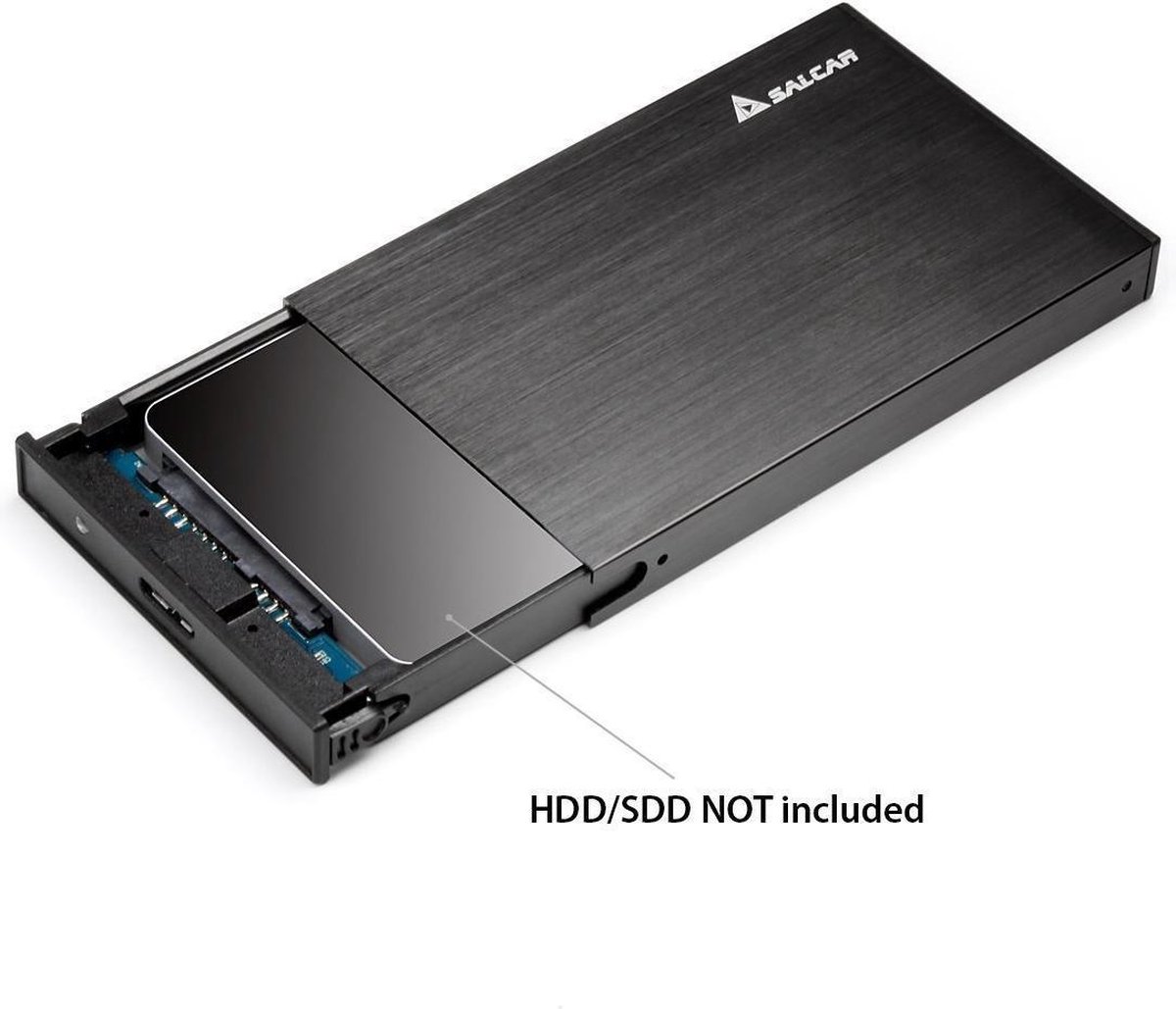 USB 3.0 Externe Harde Schijf Behuizing 2,5 inch Sata Geborsteld Aluminium Zwart