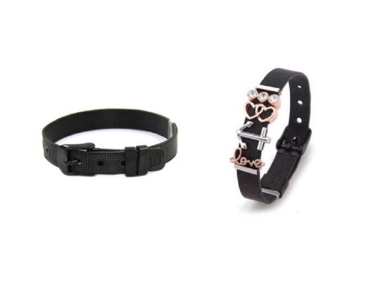 Mesh armband - Zwart - Armband - Armband met bedels - Armband met naam -  Tibri | bol.com