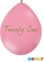 Ballonnen Twenty One Pink met opdruk Goud (lucht)