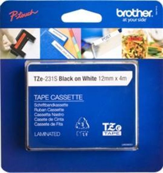 Brother - Lettertape / TZE-231S / Zwart op wit - Brother