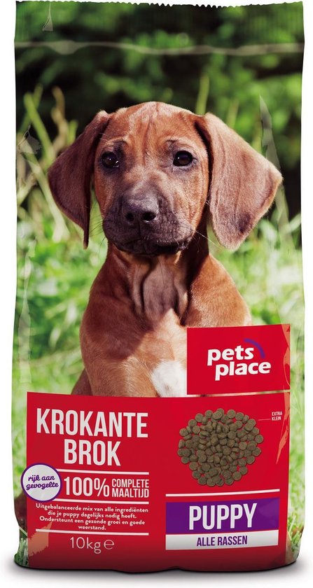 Pets Place Puppy Krokante Brokken - Hondenvoer - Gevogelte&Vlees - 10 kg
