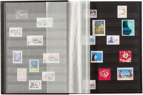 Prophila Collection Nostalgie-Album 60 Schwarze Einsteckseiten für Briefmarken