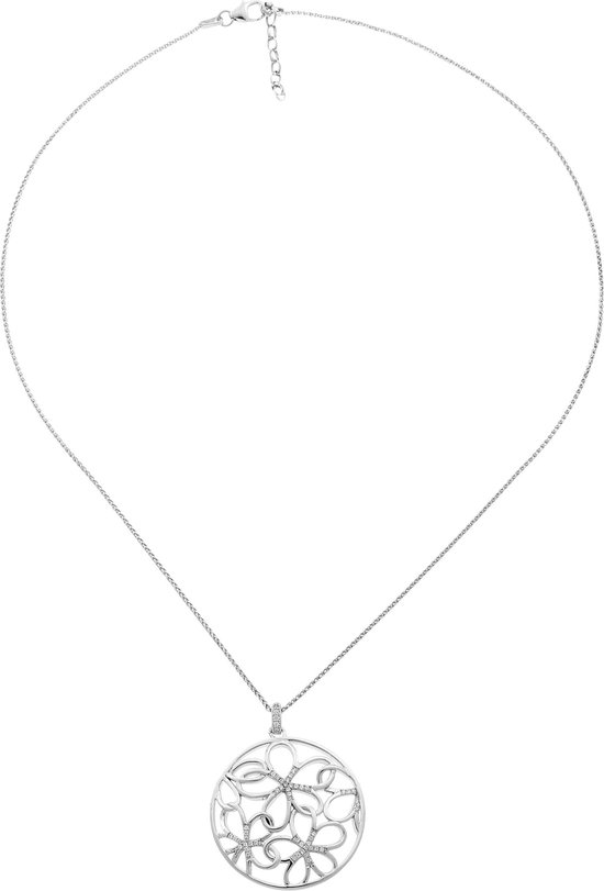 Orphelia ZH-7216 - CHAÎNE AVEC PENDENTIF FLEURS - argent 925 - zircone cubique - 45 cm