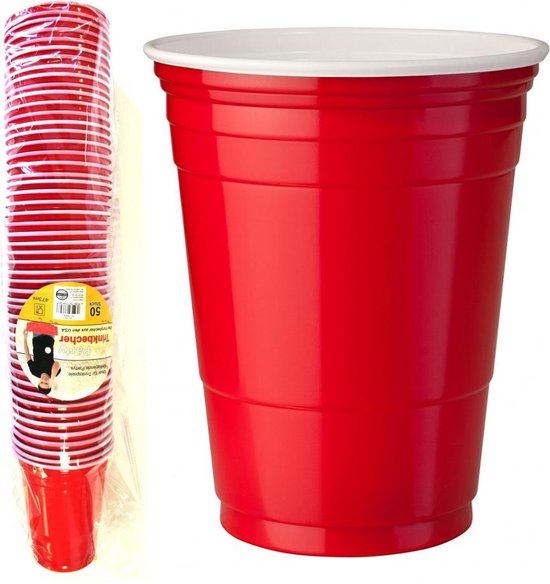 Klusjesman Ruilhandel Rekwisieten XL Beer Pong Spel Party Red Cups - Rode American Bierspel Bierpong Wegwerp  Bekers -... | bol.com