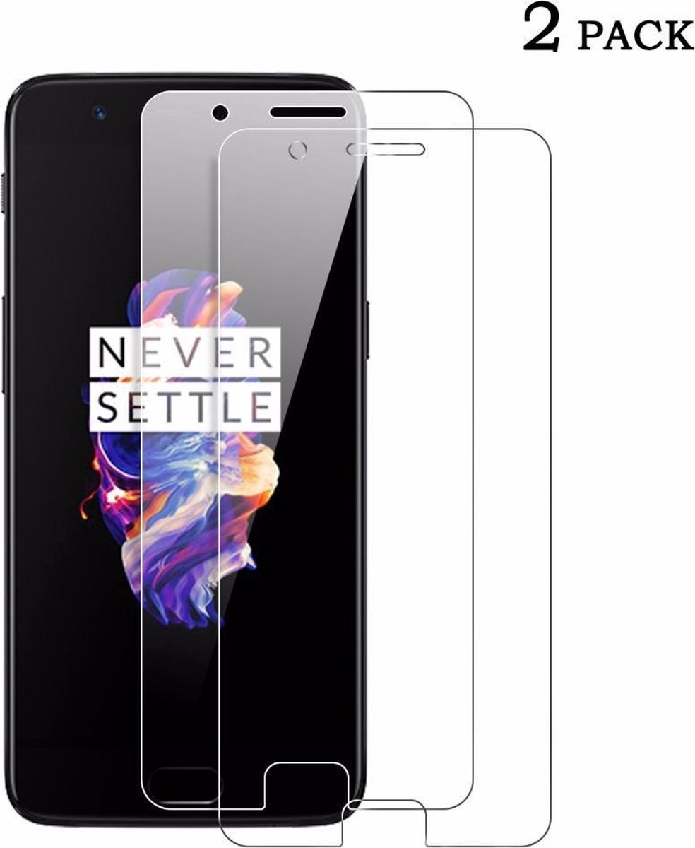 2 Pack / 2X OnePlus 5 Ultra Clear Glazen tempered glass / Screenprotector (0.3mm)