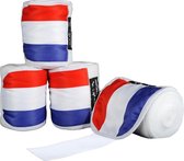 HKM Polarfleece bandage Flags wit - maat 200 cm/ pony - Set van 4 Vlag NL