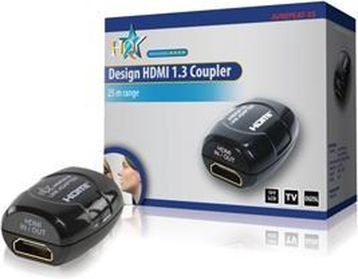 OKS HQ Super Silver HDMI koppelstuk met versterker