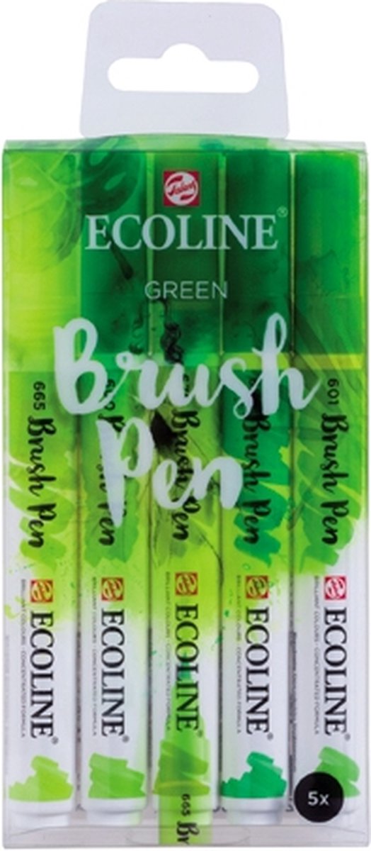 Ecoline Brush Pen set Groen | 5 kleuren