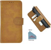 Pearlycase® bruin hoes wallet book case voor Motorola Moto G7