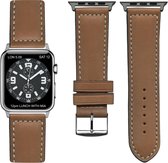 Frans Top kwaliteit "sports" Apple watch horlogebandje Bruin (42mm) zilveren adapter