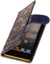 Lace Blauw Huawei Ascend G610 - Book Case Wallet Cover Hoesje