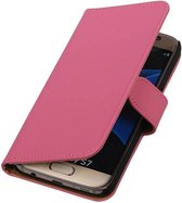 Mobieletelefoonhoesje.nl - Samsung Galaxy S7 Hoesje Effen Bookstyle Roze