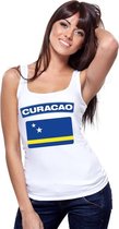 Singlet shirt/ tanktop Curacao vlag wit dames M