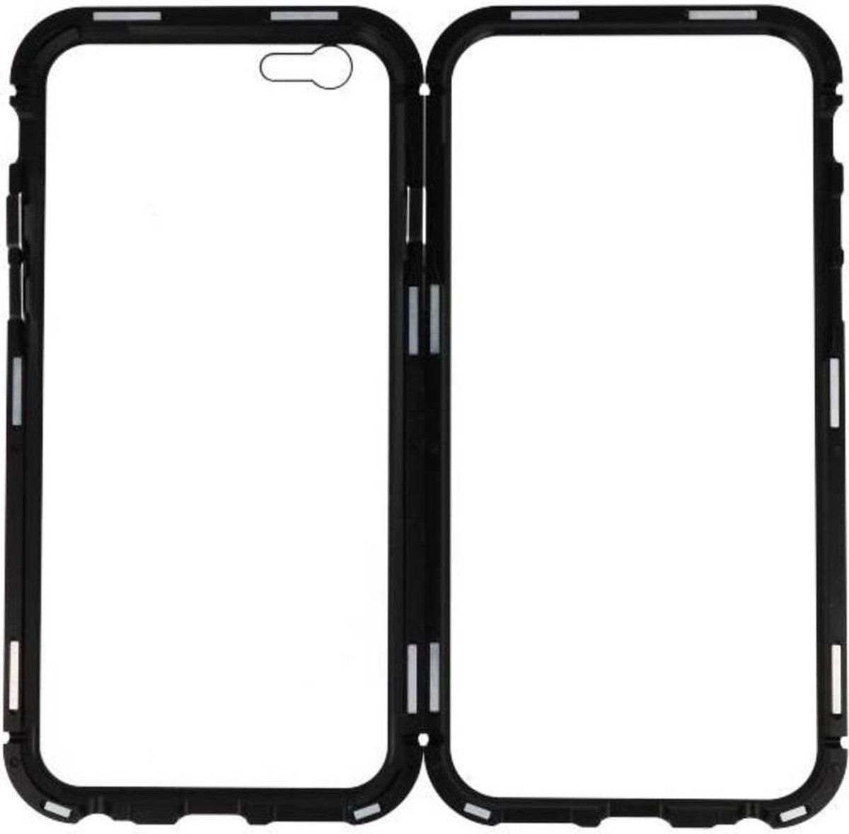 Zwart Transparant Magnetisch Back Cover Hoesje voor Apple iPhone 6 / 6s