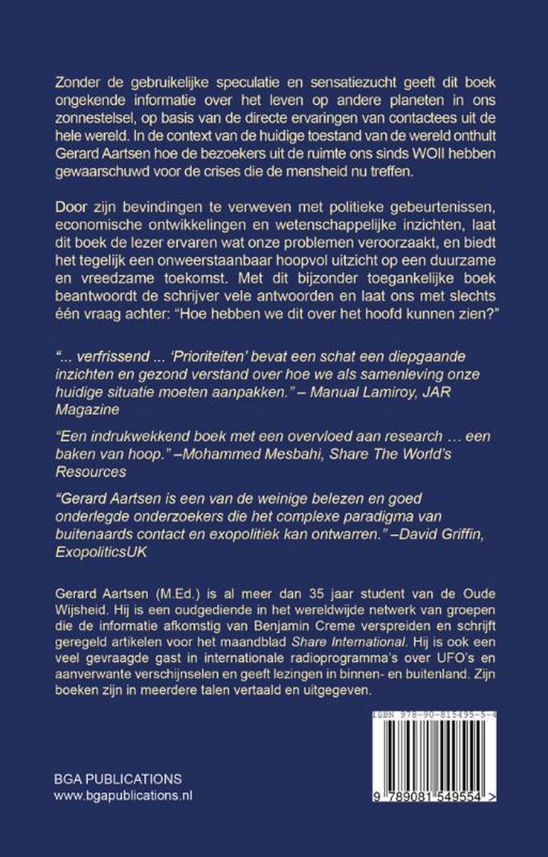 Prioriteiten voor een planetaire transformatie - back cover