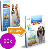 Smolke Vers Gestoomde Maaltijd 395 g - Hondenvoer - 20 x Vis&Bruine Rijst&Groente