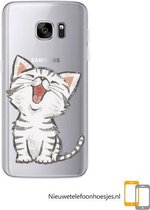 Samsung Galaxy S7 Edge Transparant siliconen hoesje (katje)