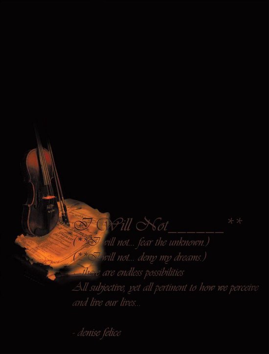 I Will Not _______________**. - cover