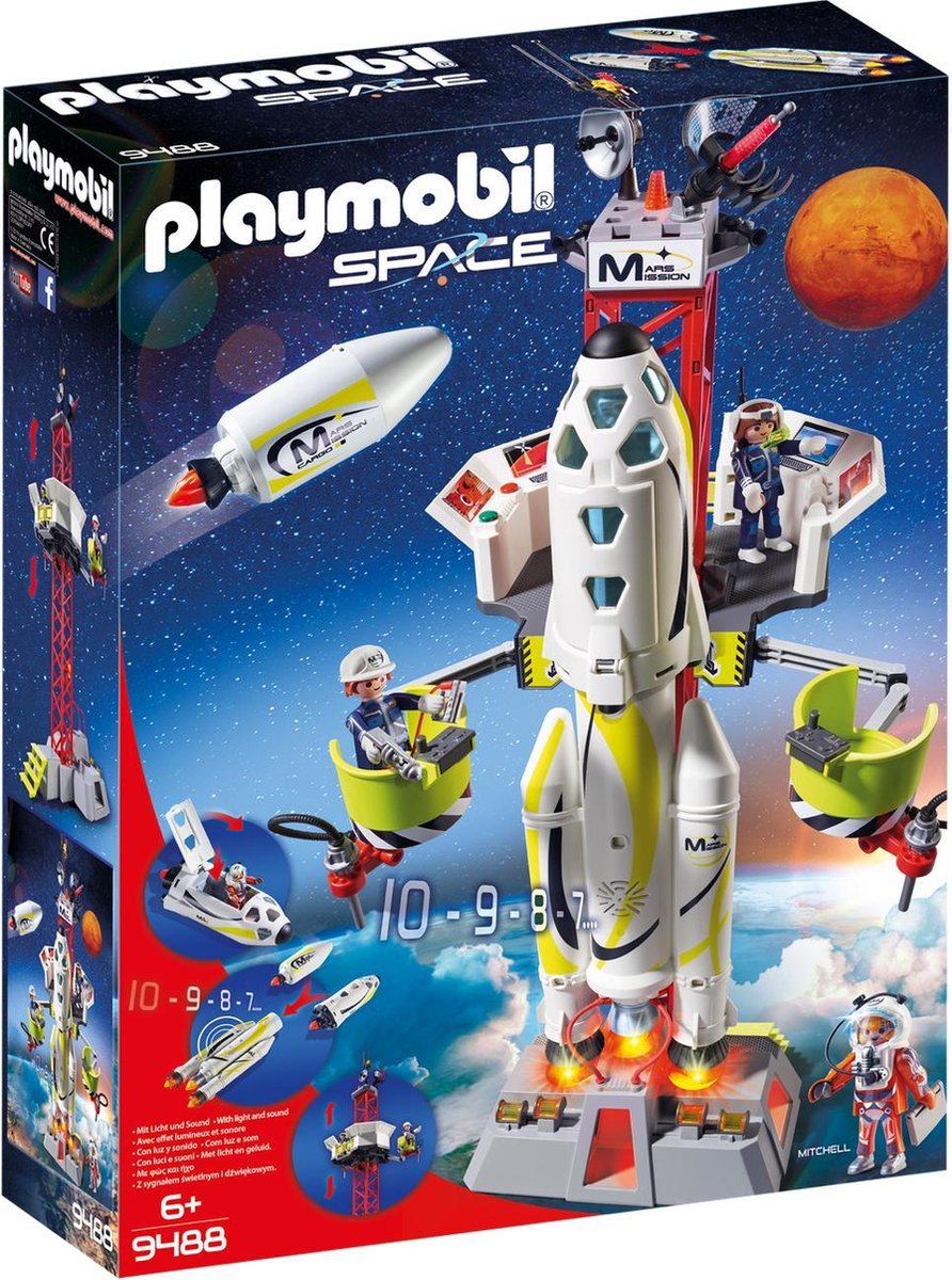 PLAYMOBIL Mars-raket met lanceerplatform - 9488 | bol.com