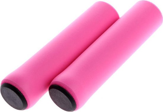 MTB lichtgewicht soft GRIP handvatten 130mm SILICONE foam 35g LIGHTWEIGHT- Roze