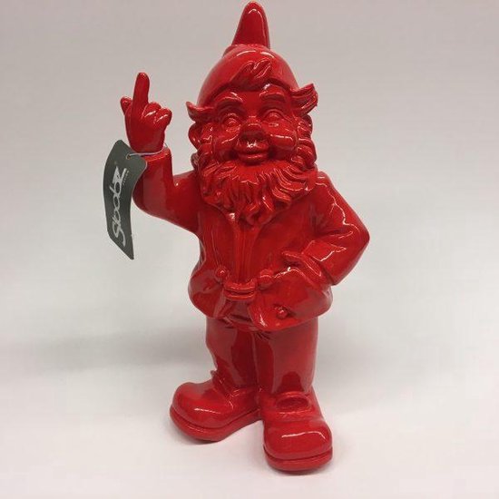 Fuck you gnome avec le majeur levé 30 centimètres rouge