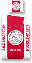 Ajax Rood Wit - Dekbedovertrek - Eenpersoons - 140 x 200 cm - Rood/wit |  bol.com