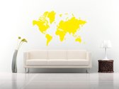 Muursticker - Wereldkaart - 58x89 - Geel