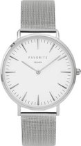 Favorite Fashion Horloge - Zilverkleurig (kleur kast) - Zilverkleurig bandje - 40 mm