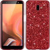 Samsung Galaxy J6 Plus Hoesje - Glitter TPU - Rood