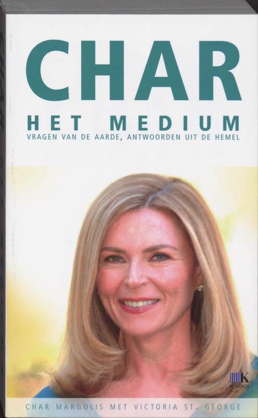 Boekomslag van Char het medium met een portret van een lachende blonde vrouw en tekst.