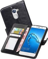 Hoesje Geschikt voor Huawei Y7 / Y7 Prime - Portemonnee Hoesje Booktype Wallet Case Zwart