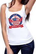 Wit USA drinking team tanktop / mouwloos shirt dames L